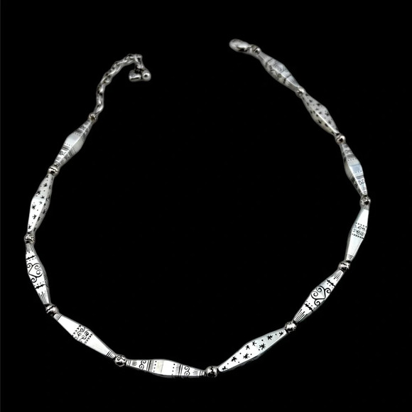 Brighton Silver Tone Scrolled Lanyard & Geometric Link Necklace 80.9g - Picture 1 of 7